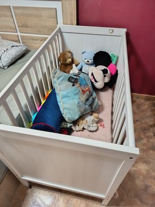 Cuna bebé madera blanca