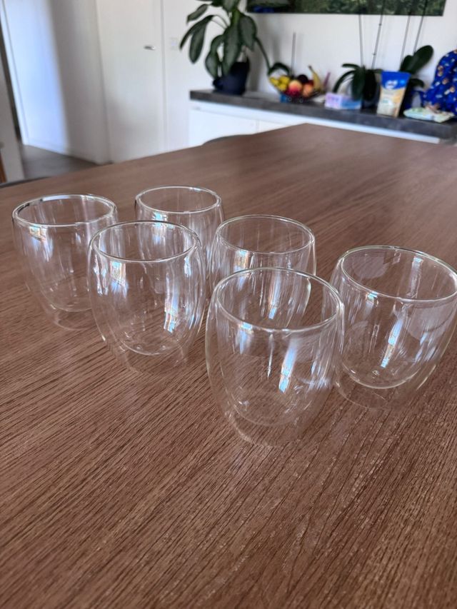 6 bicchieri in vetro a doppia parete