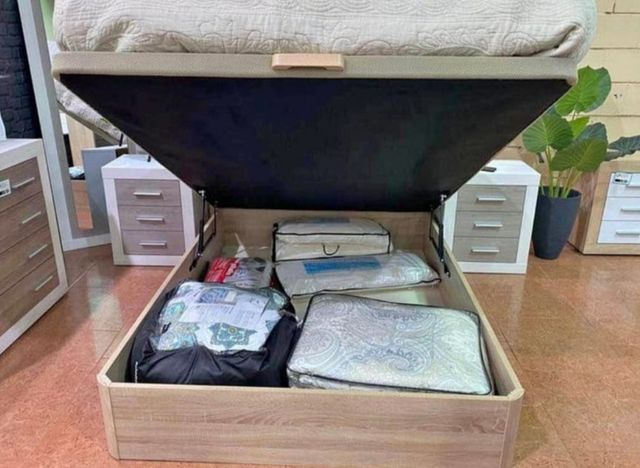 Canapé cama madera - cabecero piel sintética