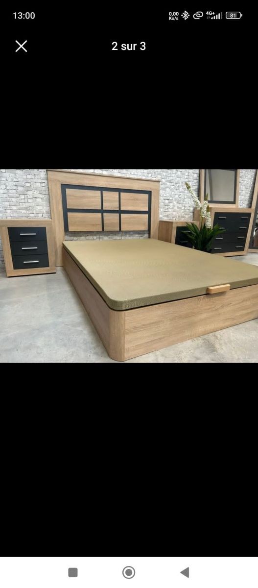 Canapé cama madera - cabecero piel sintética