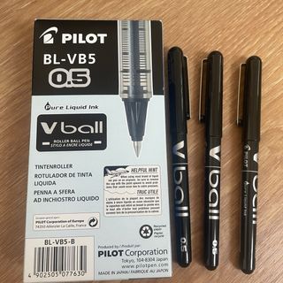 3 bolígrafos tinta negra Pilot V-Ball 0.5 mm
