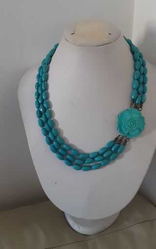 Collana 3 fili turchese
