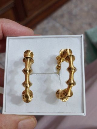 Pendientes argollas trenzadas oro