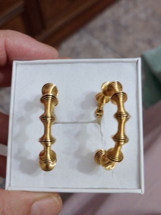 Pendientes argollas trenzadas oro
