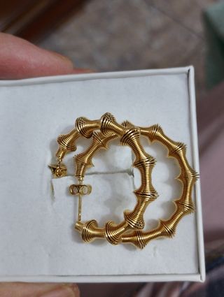 Pendientes argollas trenzadas oro