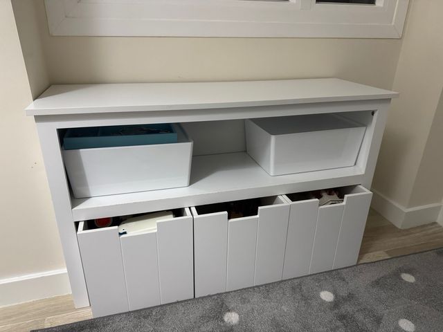 Mueble almacenaje blanco infantil