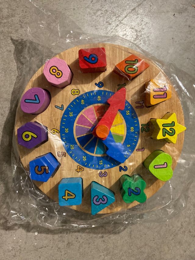 Reloj aprendizaje Montessori madera Andreu toys