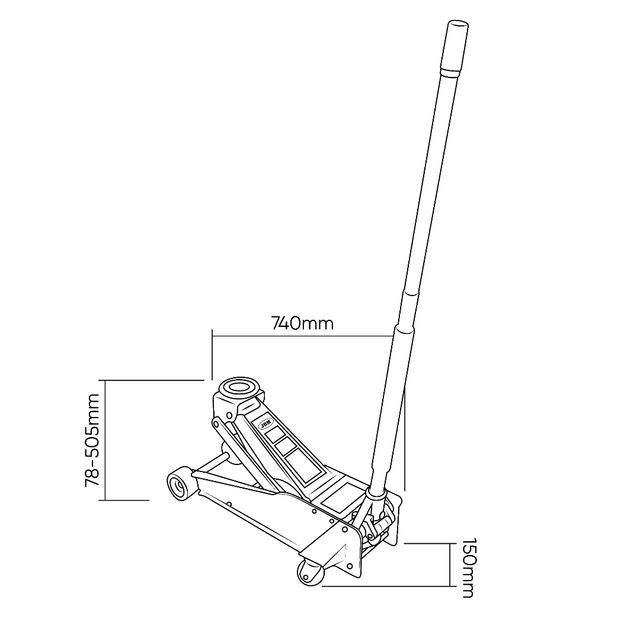 GATO HIDRAULICO 2,5T PERFIL BAJO JBM