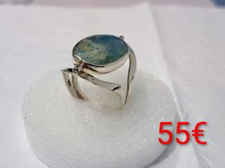 Anillo plata turquesa giratorio