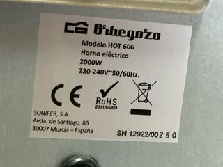 horno eléctrico orbegozo