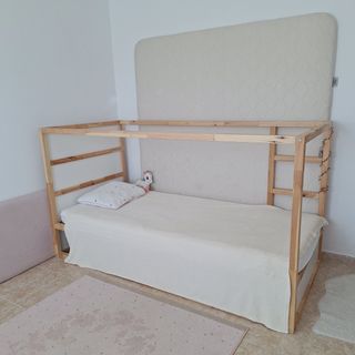 Cama infantil Kura + dosel diseño marino 90x200