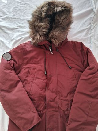 Giacca Superdry piuma rosso borgogna
