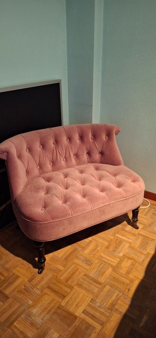 Sillón rosa terciopelo - Butaca