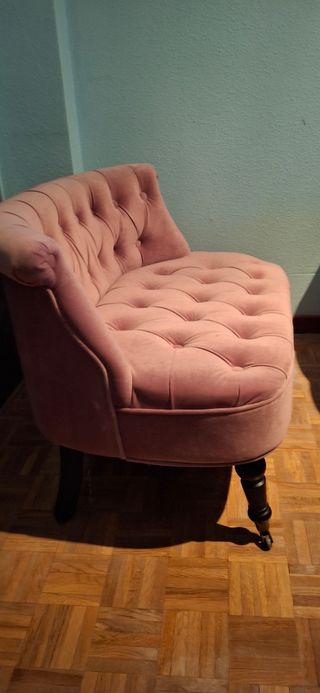 Sillón rosa terciopelo - Butaca