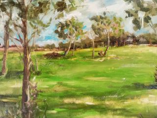 Cuadro paisaje río - Óleo sobre lienzo