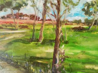 Cuadro paisaje río - Óleo sobre lienzo