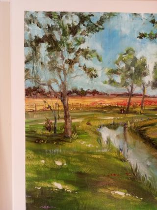 Cuadro paisaje río - Óleo sobre lienzo