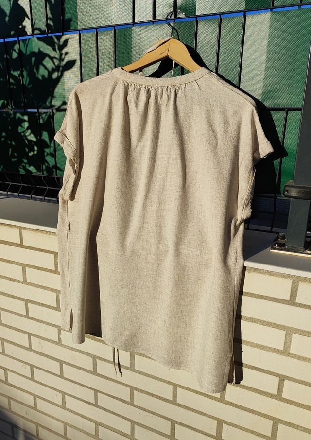 Blusa lino beige premamá