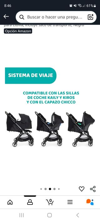 Carricoche,Silla paseo Chicco WE 0-22kg