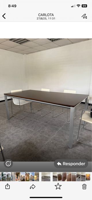 Mesa oficina - acero y melamina , imitación wengé