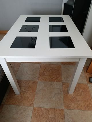 Mesa blanca comedor extensible