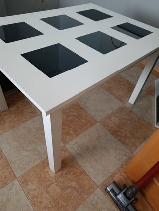 Mesa blanca comedor extensible