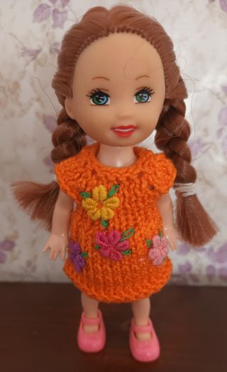 Vestido Muñeca Miniatura Tejido