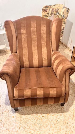 Sillón vintage a rayas
