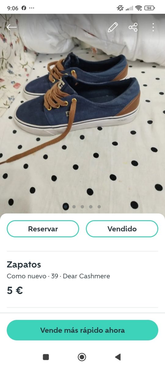 Zapatillas Dear Cashmere - Azul - 39