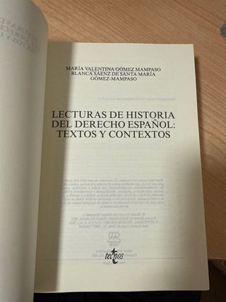 Lecturas de Historia del Derecho Español: Texto...