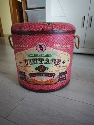 Puff rosa vintage - Decoración