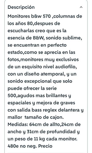 Altavoces B&W 500 Vintage