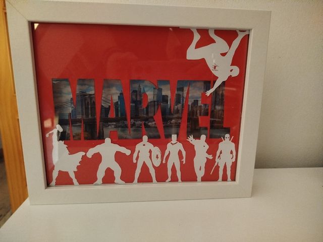 Cuadro Marvel: Superhéroes. Con Luz.