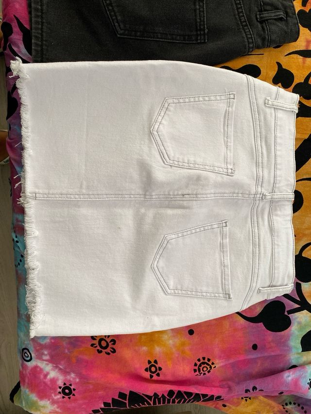 2 gonne jeans elasticizzato: nera & bianca