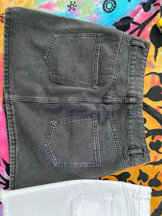 2 gonne jeans elasticizzato: nera & bianca