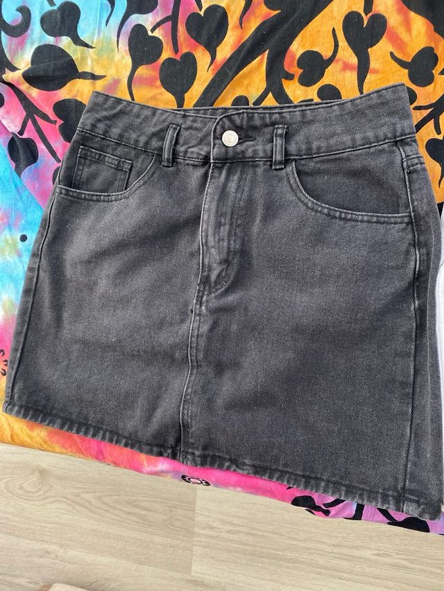 2 gonne jeans elasticizzato: nera & bianca