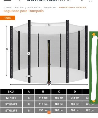 Red de Seguridad para Trampolín - SONGMICS