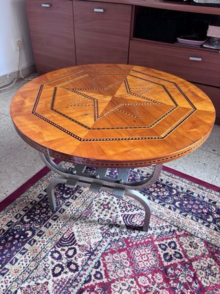 Mesa redonda madera metal