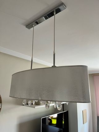 Lampara techo moderna gris plata 100x30cm