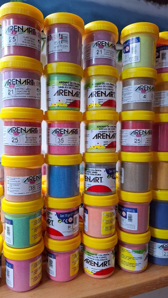 Mega pack Arenart: 60 botes colores manualidades