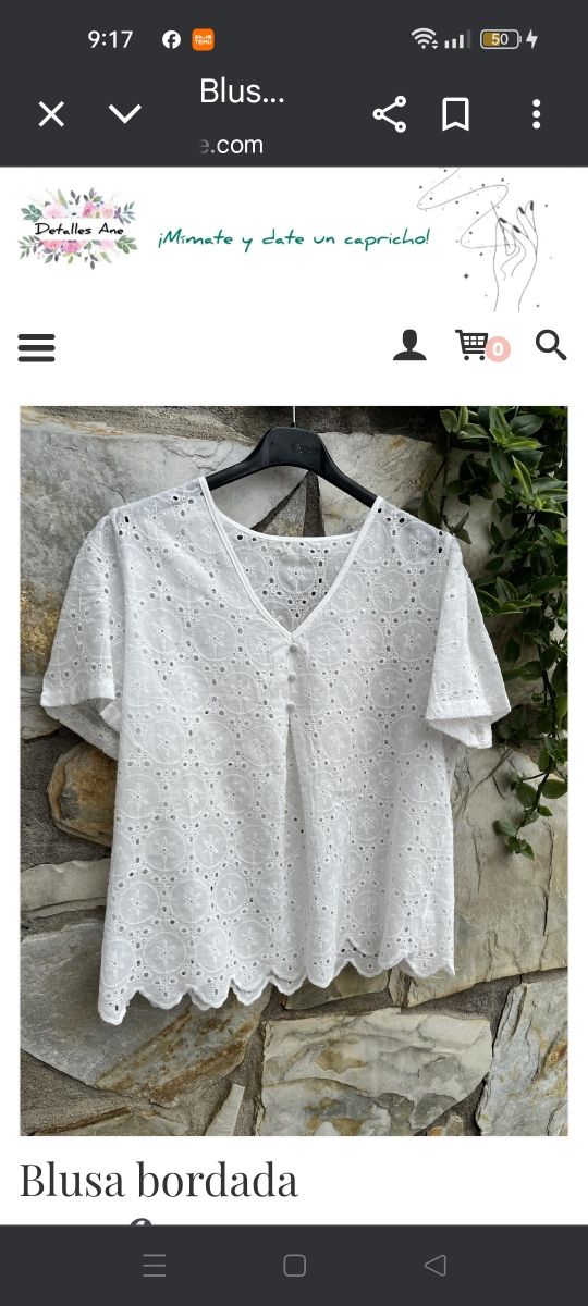 Blusa bordada blanca