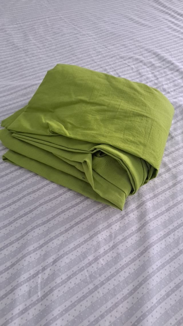 Funda bajera cama - algodón - verde