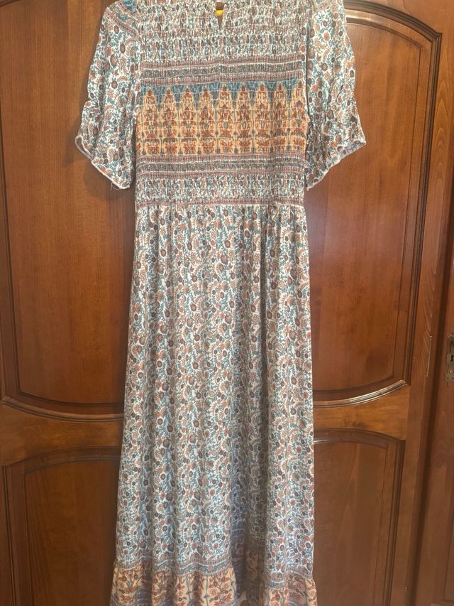 Vestido largo estampado multicolor Talla L