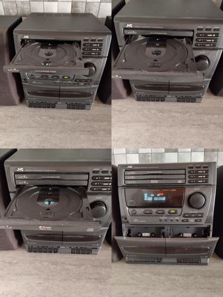 Equipo música JVC con mando leer Radio CD cassette