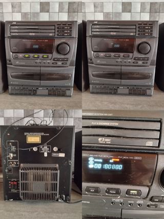 Equipo música JVC con mando leer Radio CD cassette