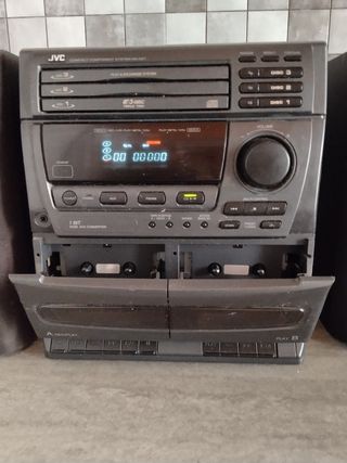 Equipo música JVC con mando leer Radio CD cassette