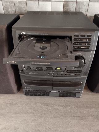 Equipo música JVC con mando leer Radio CD cassette