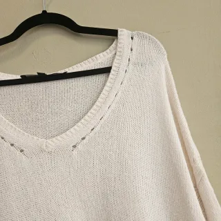 French Connection XS jersey crema oversize plisado