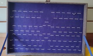 Caja doble espacio para cubiertos forrada tela