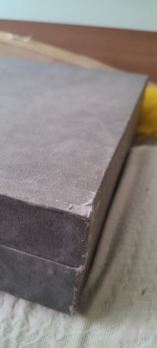 Caja doble espacio para cubiertos forrada tela